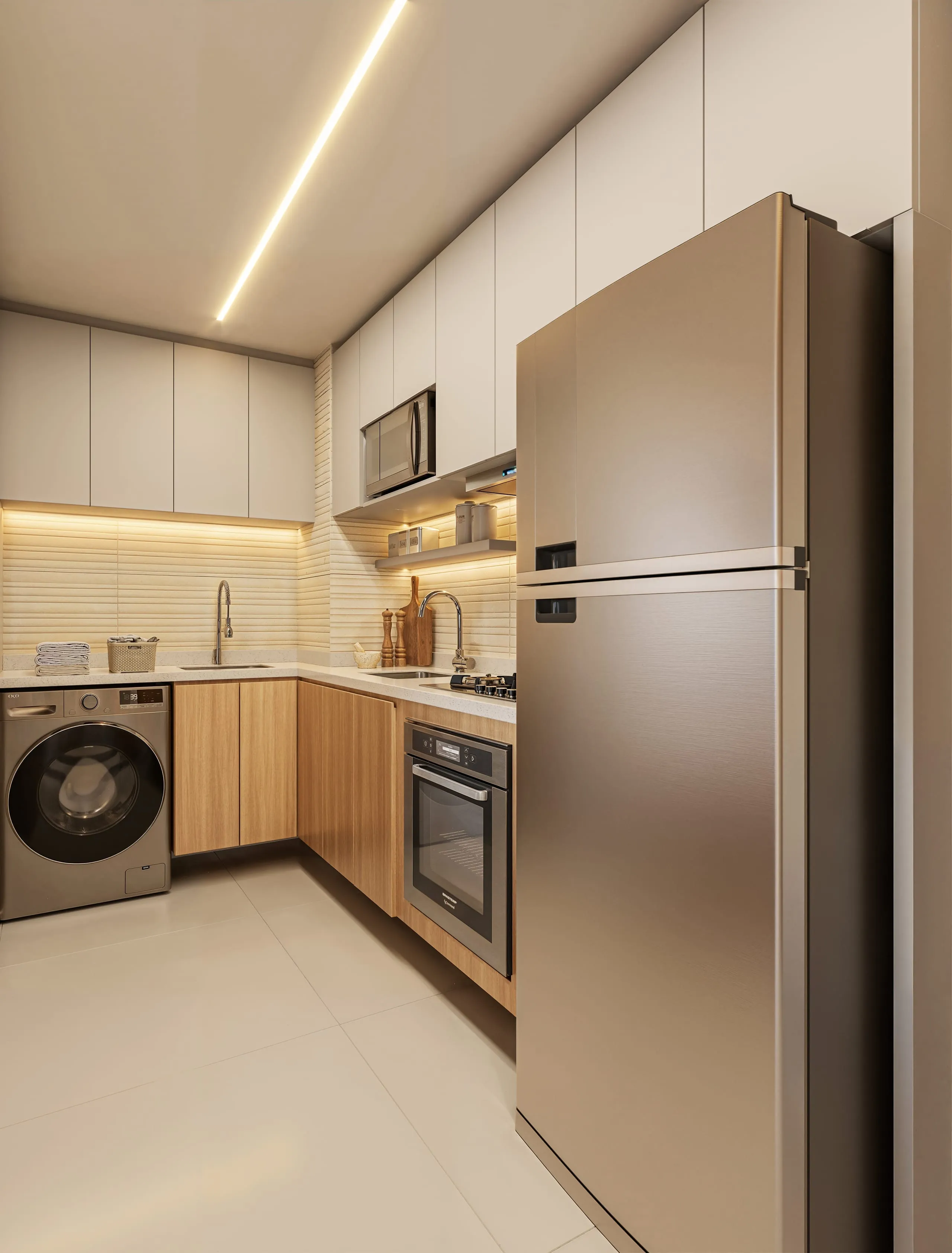 Cozinha do apartamento de 2 dormitórios