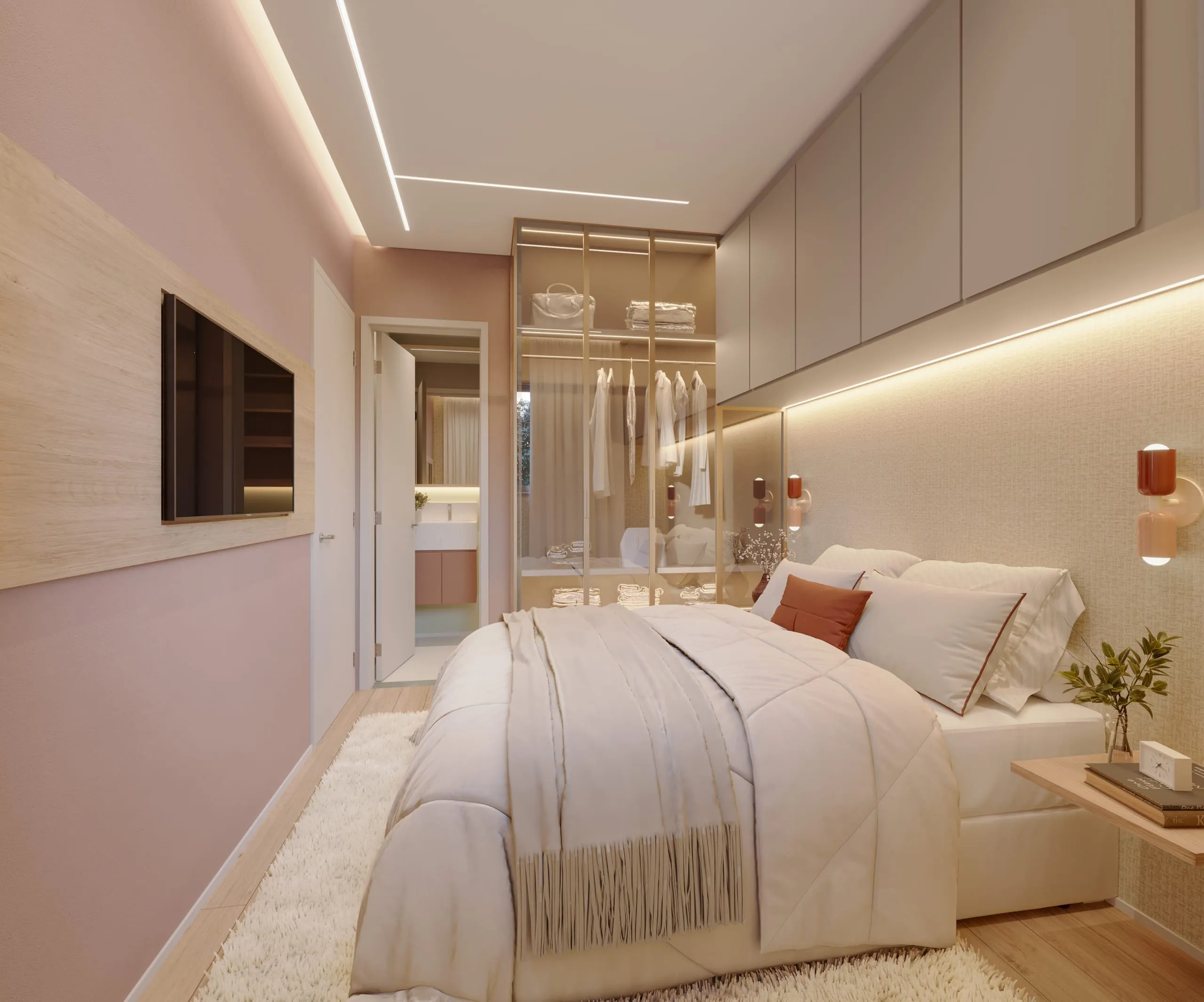 Suíte do apartamento de 2 dormitórios