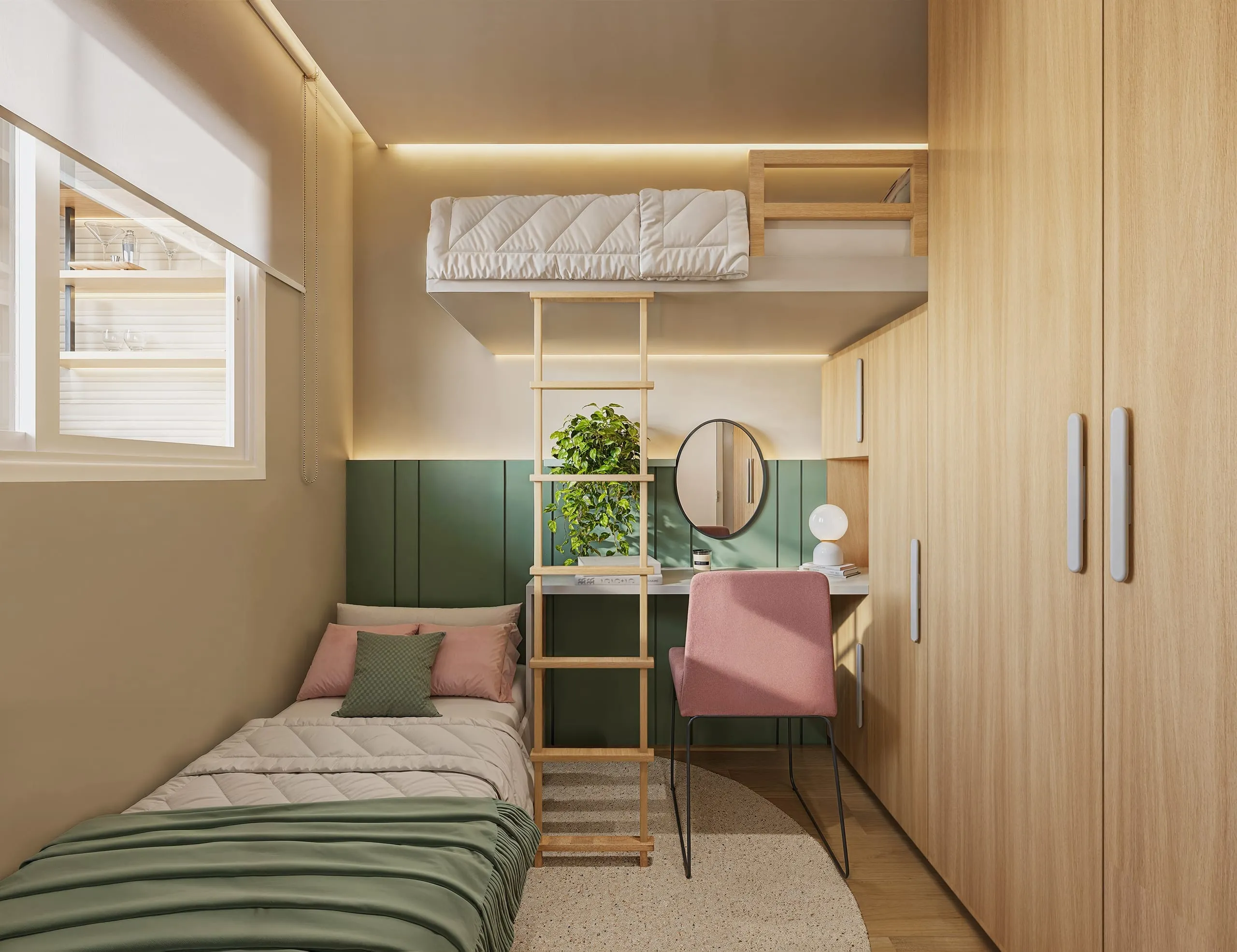 Quarto infantil do apartamento de 2 dormitórios