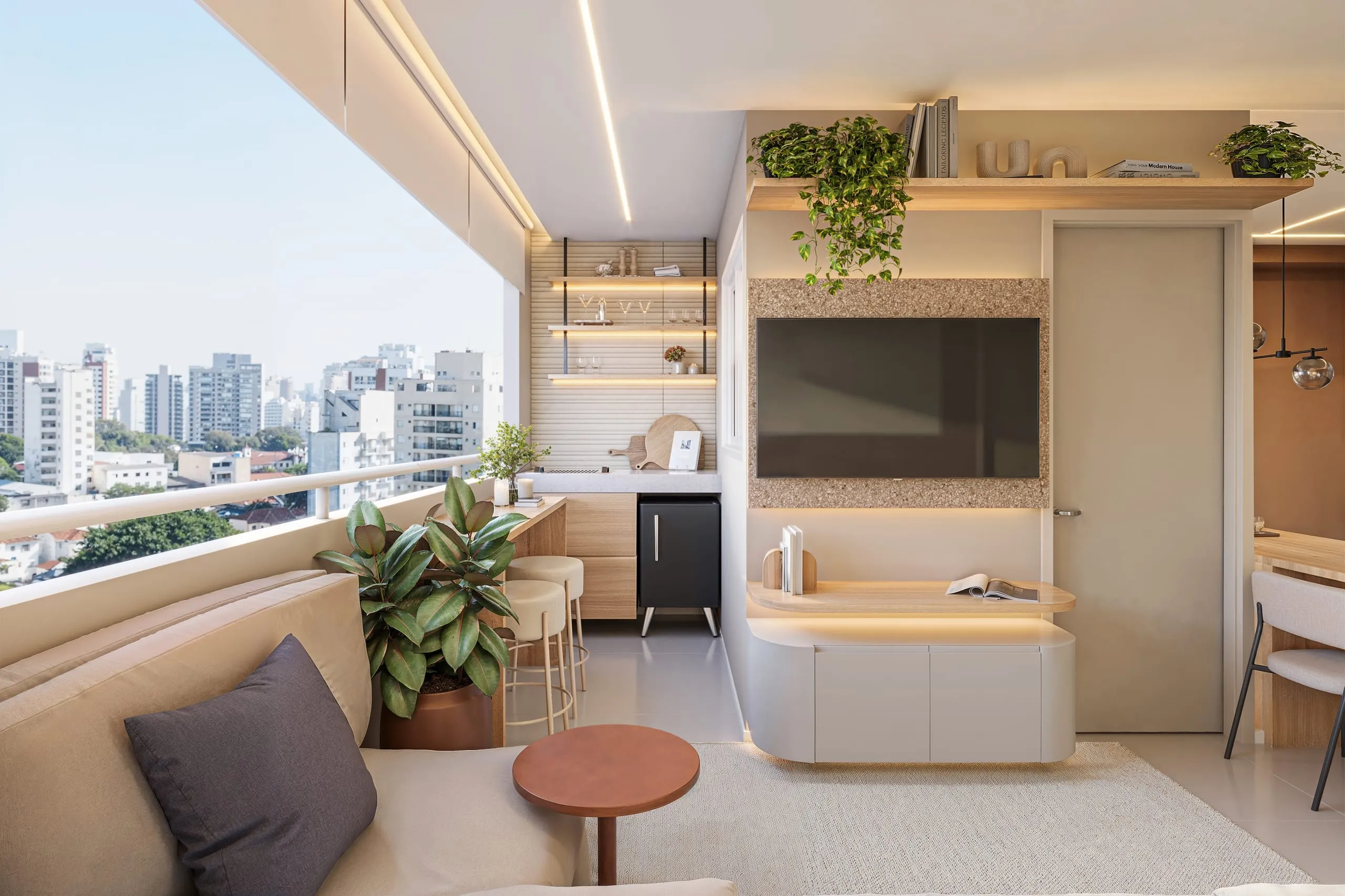 Varanda do apartamento de 2 dormitórios
